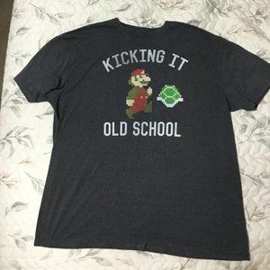 2XL Men- Super Mario Bros - Soft~Black - Nintendo 2018 - 'Kicking It Old School'